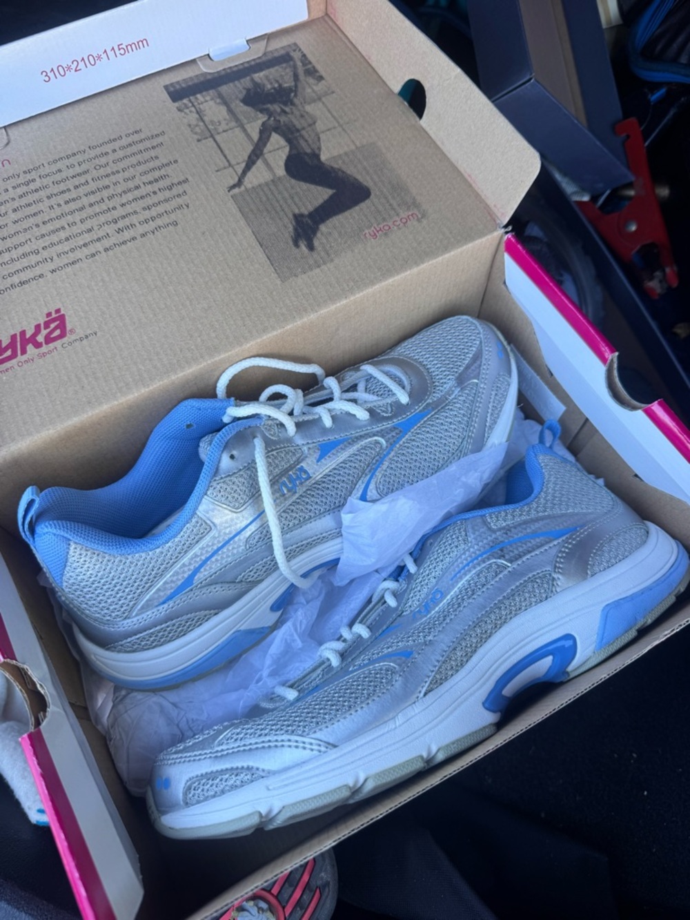 Ryka Women's Light Blue and Silver Athletic Sneakers